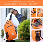 Kingsea 20L Foldable Backpack Waterproof Packable Lightweight Hiking Backpack for Men Women Travel Camping Outdoor Backpack Black