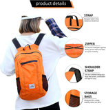 Kingsea 20L Foldable Backpack Waterproof Packable Lightweight Hiking Backpack for Men Women Travel Camping Outdoor Backpack Black